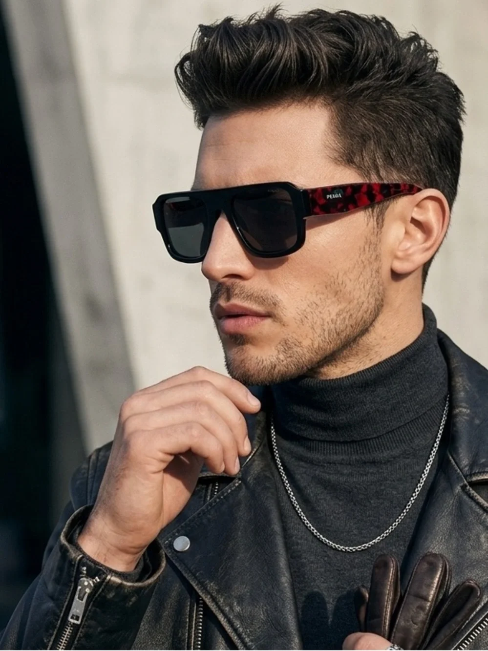 Authentic Prada SPR22Y 1AB-0S0 Sunglasses  Black Aviator Gray Lens Made in Italy